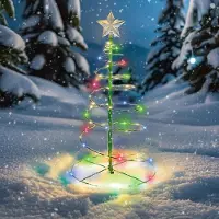 OEM Lampada a energia solare a forma di albero di Natale, resistente alle intemperie, catena luminosa a LED, 50 cm