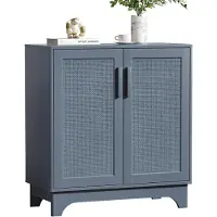 OEM Comodino con 2 ante, ripiano regolabile, colore grigio-blu, dimensioni 80x40x89 cm