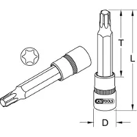 BRILLIANT TOOLS KS TOOLS 3/8" Bit Torx lungo T15 - 917.1579