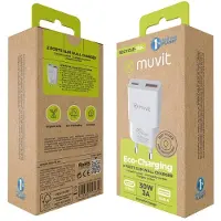 Muvit For Change Caricatore Da Muro Sottile 1 Qc 3.0 18w+usb C Usb-c 30w
