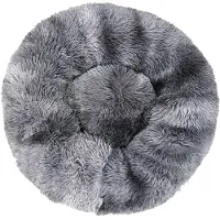 Sonstiges Cuccia per cani, cuccia per gatti, forma a ciambella, peluche, grigio scuro, 100 cm