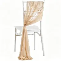 Merkloos Elzusha - Decorazioni in tulle per sedie, ideali per matrimoni, color oro