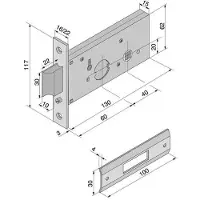 Welka Serratura Da Infilare Per Fasce Catenaccio E Scrocco Mm.62 H 123 - mm.60 (12360010)