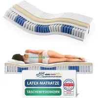AM Qualitätsmatratzen | Materasso a molle insacchettate in lattice 100x200 cm - H3 - Germany