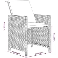 vidaXL Set da pranzo da giardino da 17 pezzi con cuscini Beige poly rattan