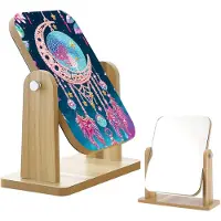 OEM Specchio per il trucco con decorazione a mosaico di diamanti, 13x18 cm, portatile, alta definizione