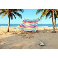 Merkloos Ombrellone da spiaggia con tettoia parasole - Portatile, adatto a 3-4 persone - Protezione UV - Cuciture rinforzate - Dimensioni 210 x 200 x 160 cm - Tenda parasole