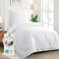 Merkloos Set di lenzuola in cotone bianco, dimensioni 140x200 cm, composto da lenzuolo con angoli e federe da 80x80 cm
