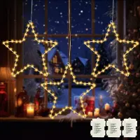 Dripio Set di candele decorative a LED, 3 pezzi, 45 LED bianco caldo, con timer, alimentate a batteria