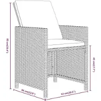 vidaXL Set da pranzo da giardino 19 pezzi con cuscini in poly rattan Beige