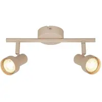 Briloner Plafoniera orientabile 27,5cm attacco GU10 max. 9W 2 luci beige - Faretto da soffitto soggiorno corridoio cucina ufficio