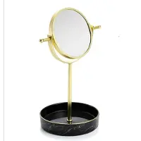 Merkloos Solidchoice - Specchio da trucco a doppio lato con motivo marmorizzato nero