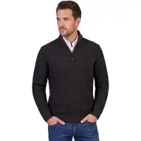 Vanguard Pullover 'Pullover in a wool blend with half-zip' nero