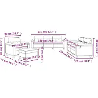 vidaXL Set di divani 4 pezzi con cuscini in tessuto microfibra grigio scuro