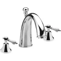 TRIZERATOP Miscelatore per lavabo a tre fori, modello ETROS, in cromo, con tappo a salvagoccia