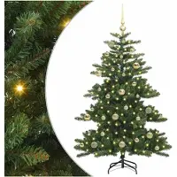 vidaXL Albero di Natale artificiale pieghevole verde 150 cm in PVC e acciaio
