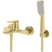 TRIZERATOP Rubinetteria per vasca da bagno con doccetta, finitura oro spazzolato