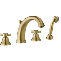 TRIZERATOP Rubinetto per vasca a 4 fori in bronzo anticato con set doccia
