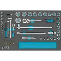 Hazet Bit set Metric 1/4 (6.3 mm), 1/2 (12.5 mm) 56-piece 163-57/56