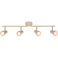 Briloner Faretto da soffitto Tapp, beige, lunghezza 61 cm, a 4 luci, metallo GU10
