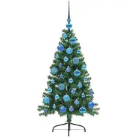 vidaXL Albero di Natale artificiale preilluminato verde 120 cm PVC