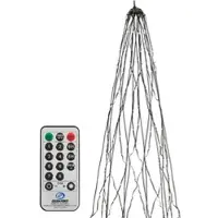 ECD-Germany Catena luminosa a LED per bandiere, decorazioni natalizie da esterno, albero di Natale. Lunghezza 8 metri, 1440 LED, luce bianca calda, con timer e telecomando