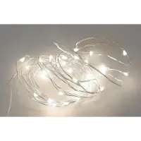 Dripio Catena luminosa a LED, lunghezza 4,9 metri, luce bianca fredda, alimentazione a 3 batterie AAA