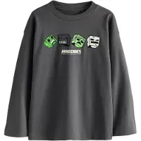 Next Maglietta 'Minecraft' verde neon / verde scuro / nero / bianco