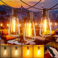 Dripio Catena luminosa a LED, lunghezza 36 metri, 48 lampadine, grado di protezione IP45, con telecomando, per uso esterno