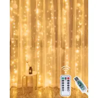 Dripio Luci a LED a cascata, 300 LED, 3 metri, luce bianco caldo, per interni ed esterni