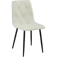 Kendra Home Sedia Libra beige imbottita con gambe in metallo nero