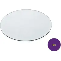 Sandra Rich Set di 6 specchi decorativi da tavolo, diametro 20 cm, rotondi, in vetro