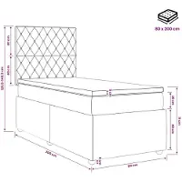 vidaXL LED letto a molle con materasso verde scuro 80 x 200 cm in velluto