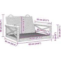 vidaXL Sedia sospesa Beige 63x62x40 cm Poly Rattan