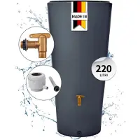 Graf 4rain VASO 2in1 serbatoio per pioggia 220 litri grigio grafite incl. rubinetto in plastica e raccordo pluviale