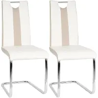 StarTech.com Set di 2 sedie da pranzo - Sedie imbottite per la cucina - Ecopelle - Stile moderno - Senza braccioli - Adatte per sala da pranzo e soggiorno - Bianco