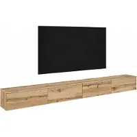 Bratex Mobile TV moderno da 300 cm per il soggiorno, con illuminazione LED, in legno effetto rovere Wotan