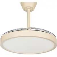 LINDBY Ventilatore da soffitto LED Orasu, Ø 107 cm, beige, CCT