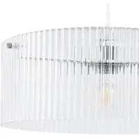 LUCANDE Lampada a sospensione Meritt, cromata/trasparente, Ø 40 cm, vetro