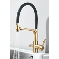 Selius Rubinetto da cucina a 3 vie con filtro dell'acqua RO7 - Serbatoio da 12 litri - Ottone e acciaio inossidabile