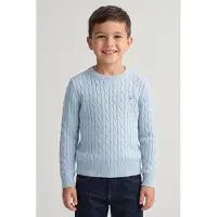 Gant Teen Unisex Shield Cotton Cable C-neck Calming Blue Taglia: 158/164 | Maglioni Outlet | kids | Blu
