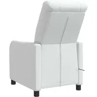 vidaXL Poltrona massaggiante relax, colore bianco, rivestita in tessuto