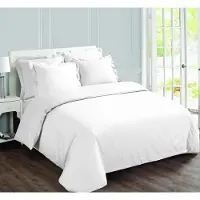 Merkloos Set copripiumino con due federe, colore bianco, dimensioni 260 x 240 cm, realizzato in 100% cotone