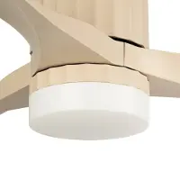 LUCANDE Ventilatore da soffitto LED Novri, beige, Ø 132 cm, CCT