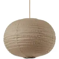LINDBY Lampada a sospensione Autumn, color taupe, Ø 40 cm, lino, forma sferica