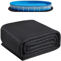 Selius Telo protettivo per piscina, forma ovale, dimensioni 5,5 x 10 metri - Extra spesso, 180 g/m² - Tessuto geotessile, colore nero