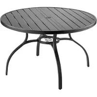 Selius Tavolo da giardino, tavolo da balcone - Acciaio al carbonio nero - 120 x 72,5 cm - Forma rotonda