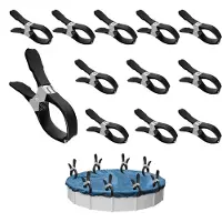 Merkloos Set di 12 clip metalliche per teli di piscina - Morsetti di fissaggio con protezione