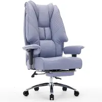 Selius Sedia da ufficio ergonomica, oversize, in ecopelle color lavanda chiaro, con capacità di carico di 200 kg e seduta di 57,5 cm