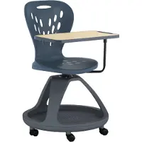 Selius Sedia da ufficio mobile, grigio scuro - struttura in plastica - design ergonomico - con ruote girevoli